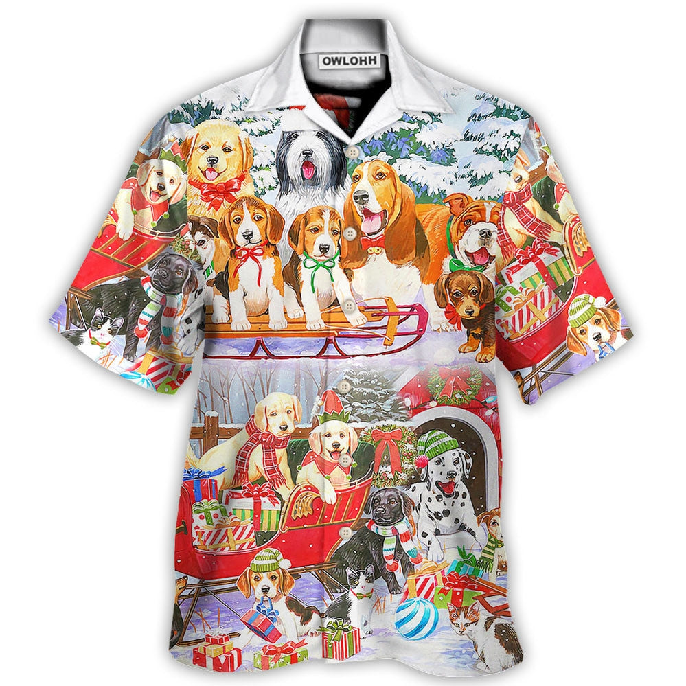 Dog Snowman Christmas Tree Merry Xmas Hawaii Shirt Ha105537