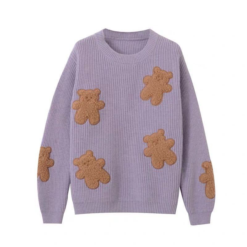 Sweater Pullover Bear Stereoscopic Graphics Kawaii Loose sweet Long sleeve Women’s sweater Korean fashion Winter clothes women alx