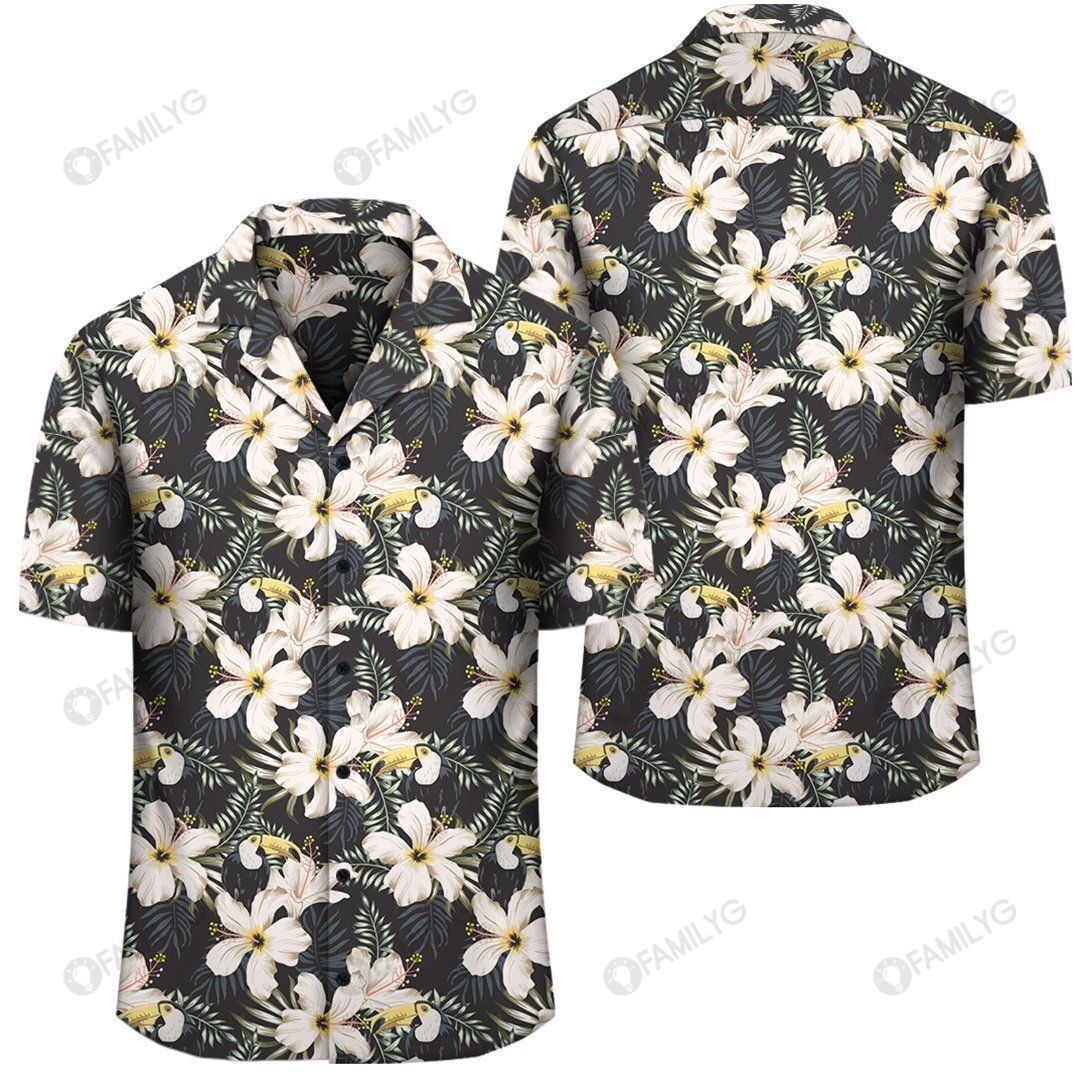 Tropical Toucans Hibiscus Palm Leaves Hawaiian Shirt Summer Hawaiian For Men, Women, Couple