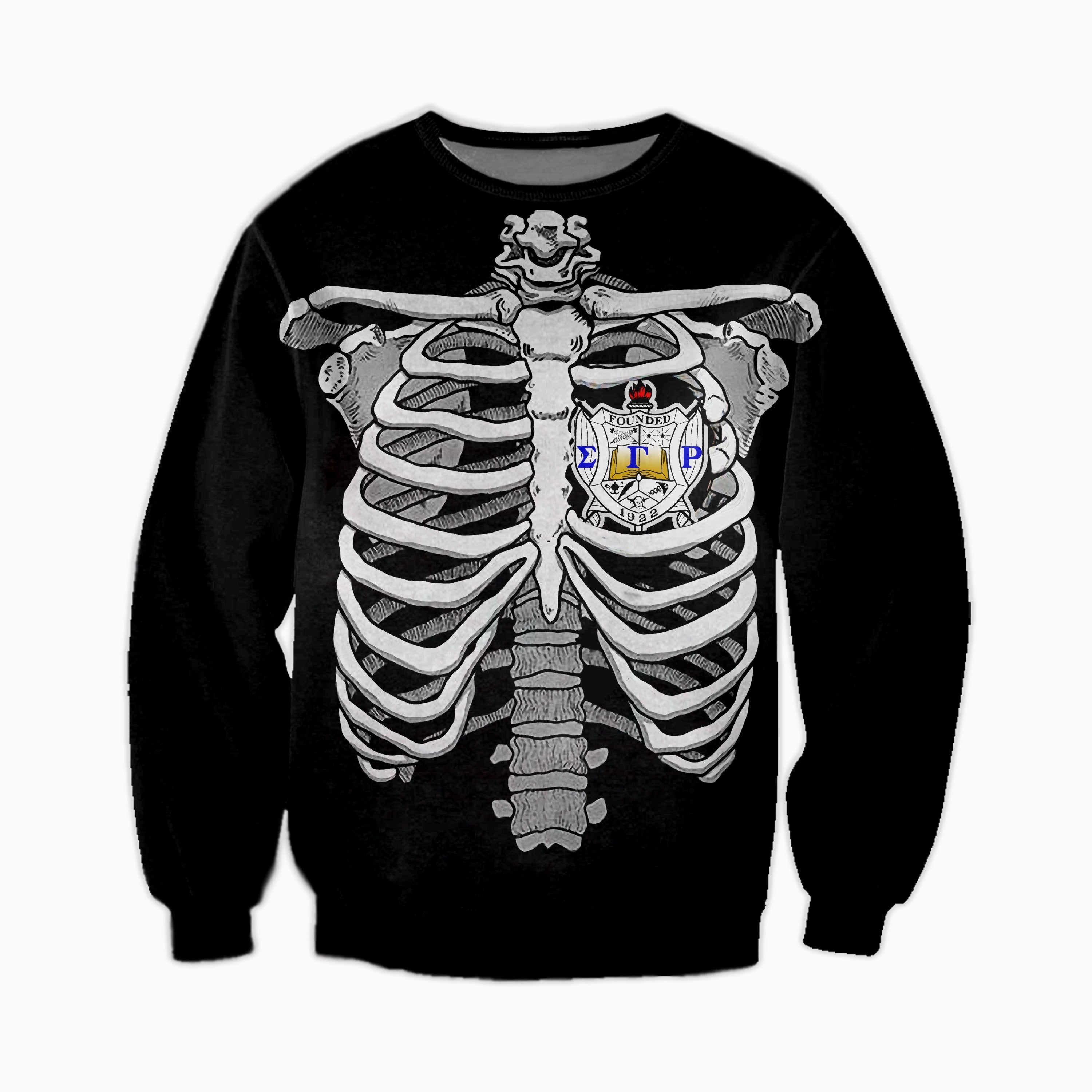 3D ALL OVER SIGMA GAMMA RHO SKELETON BOMBER JACKET