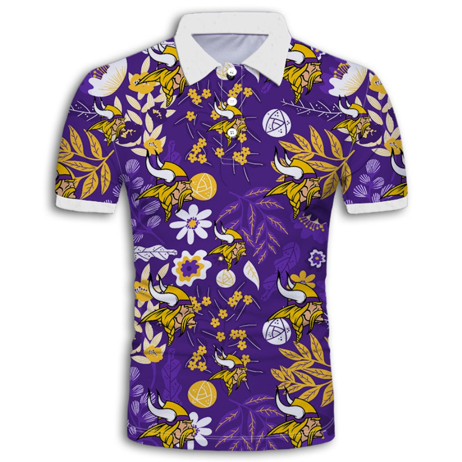 Minnesota Vikings Aloha Hawaii Polo Shirt Ha11894