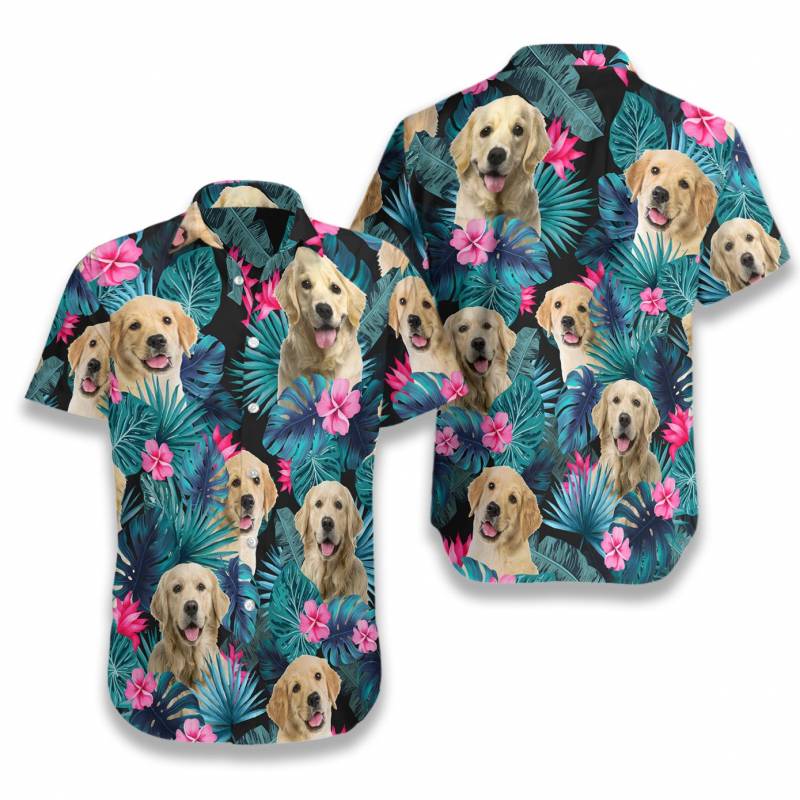 Golden Dog Tropical Tree Hawaii Shirt Ha68147