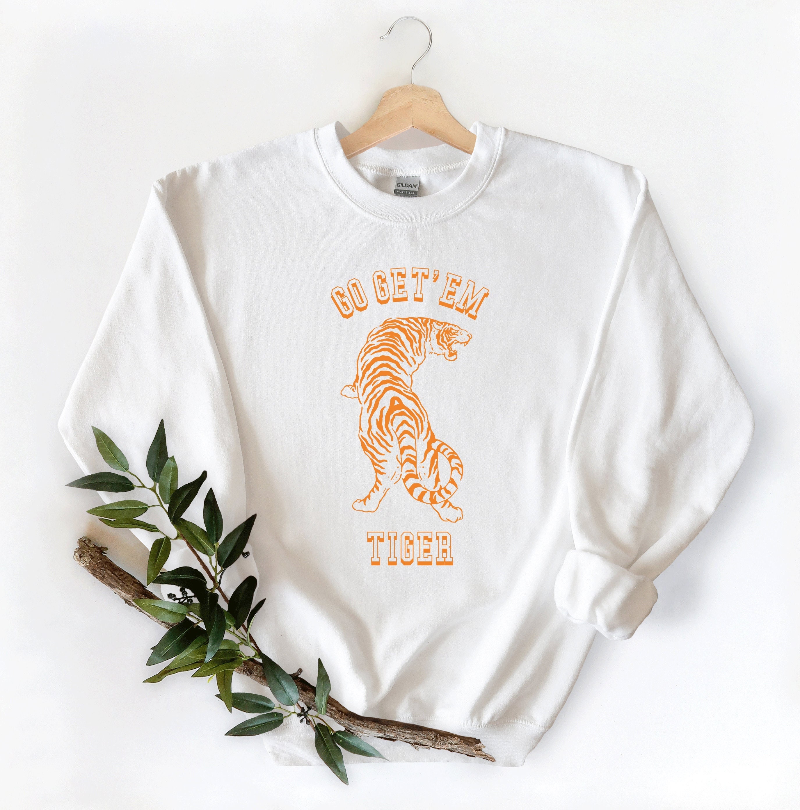 Vintage Tiger Long sleeve Shirt, Go get em tiger sweatshirts,  Easy Tiger Shirt, Game day shirts, Chinese Tiger Art Tee, Tiger Tee