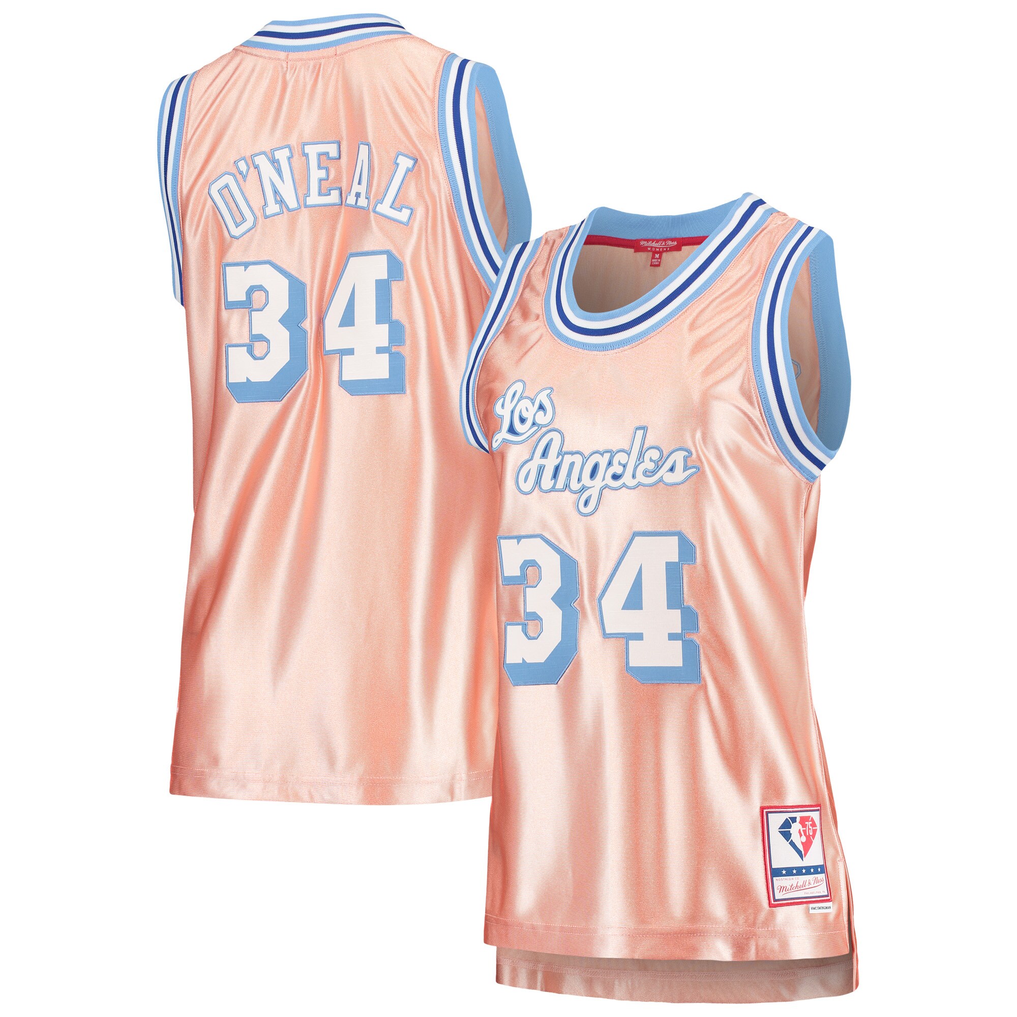 Shaquille O'Neal Los Angeles Lakers Mitchell & Ness Women's 75th Anniversary Rose Gold 1996 Swingman Jersey – Pink