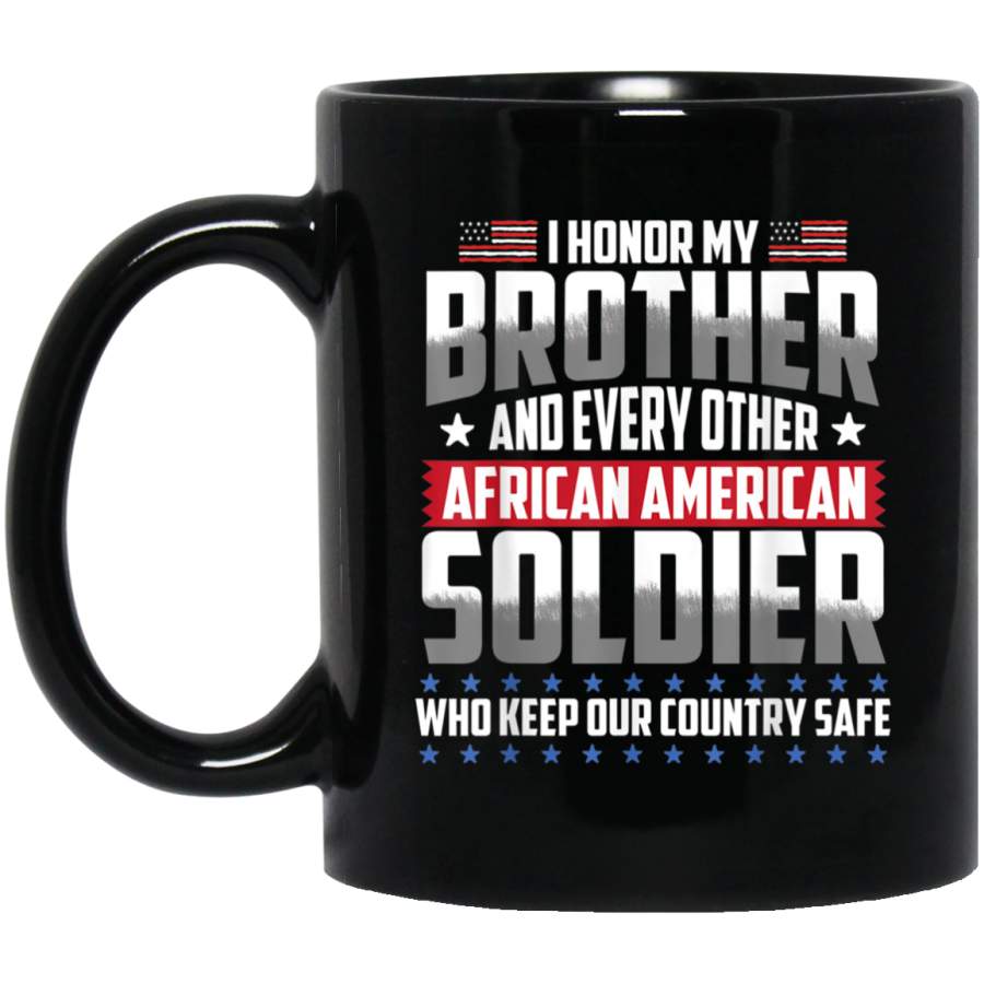 African American Black Soldier Brother Sister Gift Mug