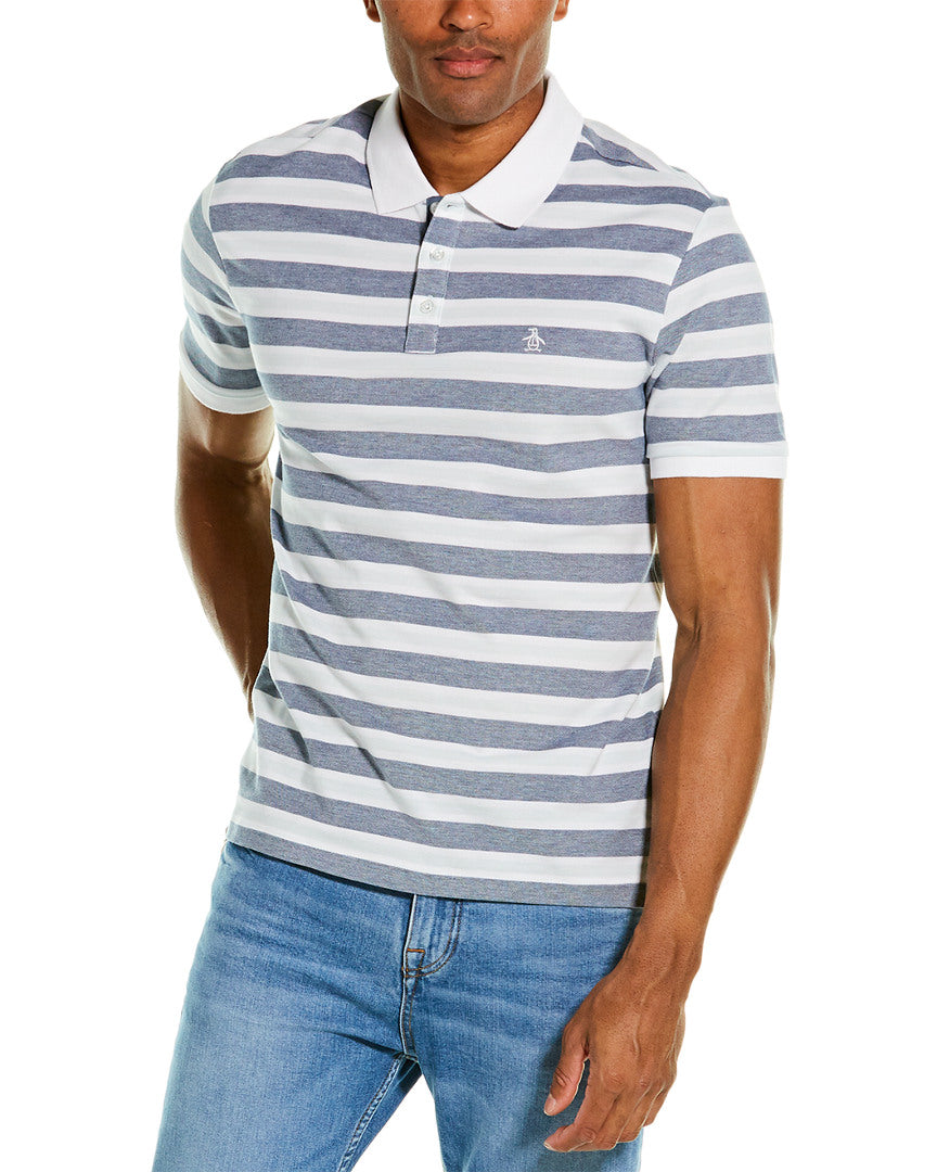 Original Penguin Birdseye Stripe Knit Polo Shirt