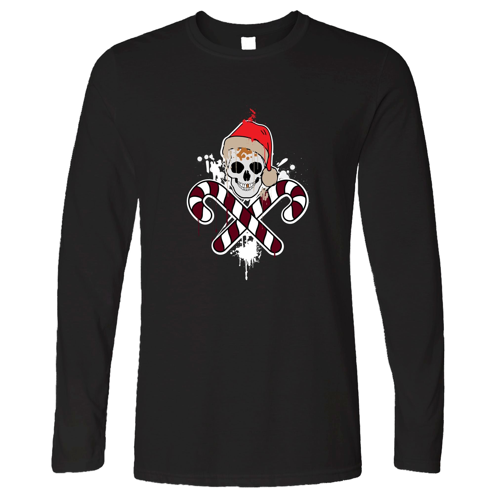 Skull And Candy Canes Christmas Long Sleeve