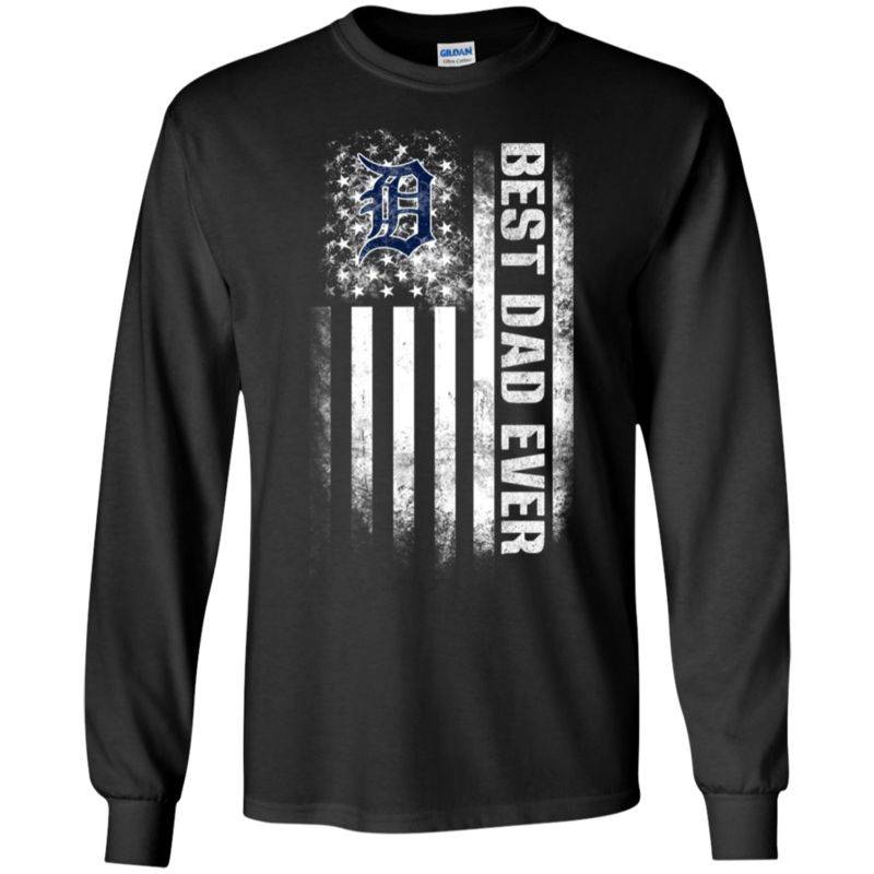 Detroit Tigers Best Dad Ever Usa Distressed Flag Shirts