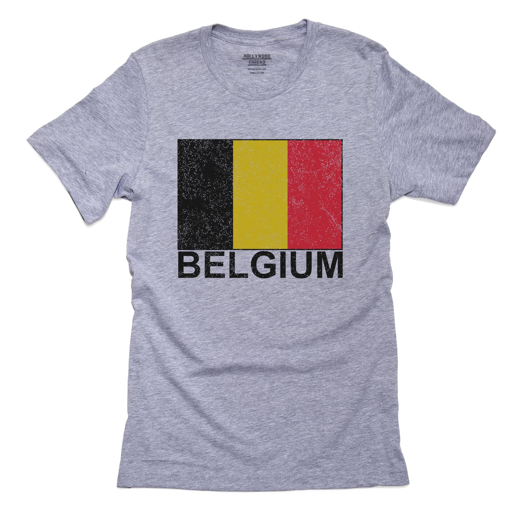 Belgium Flag – Special Vintage Edition T-Shirt, Framed Print, Pillow, Golf Towel