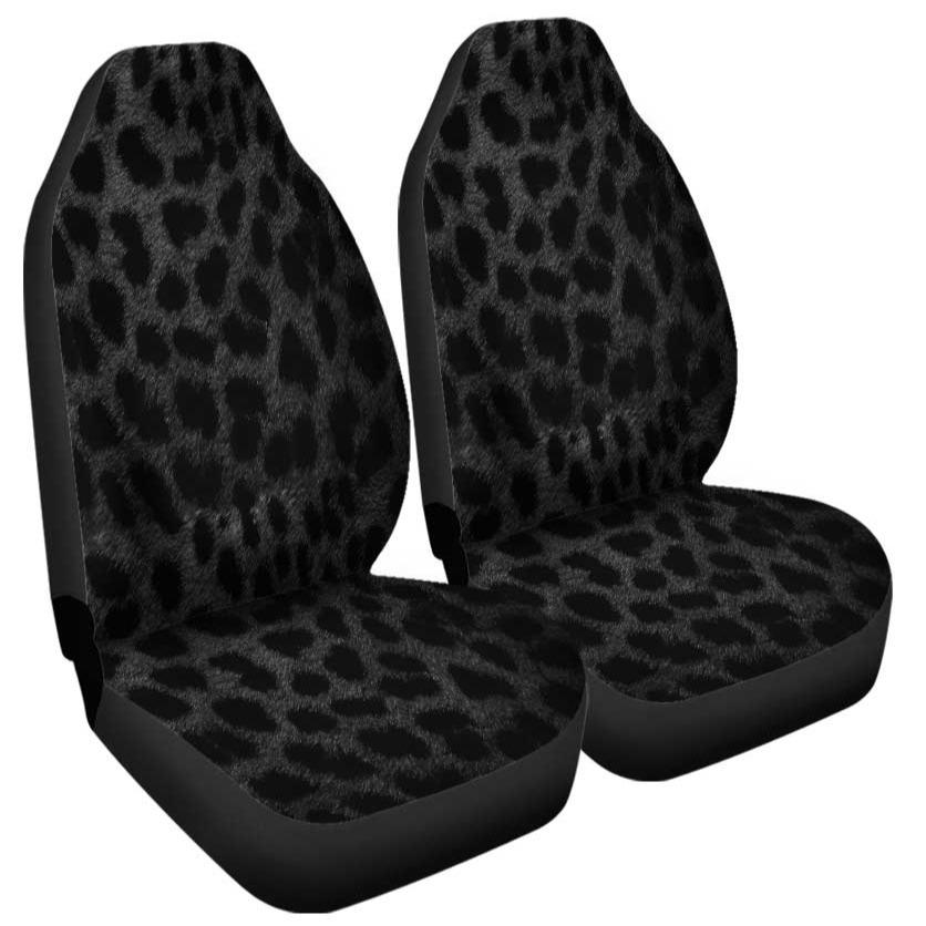 Black Leopard Print Car Seat Covers Print Custom Animal Car Accessories Gifts Idea