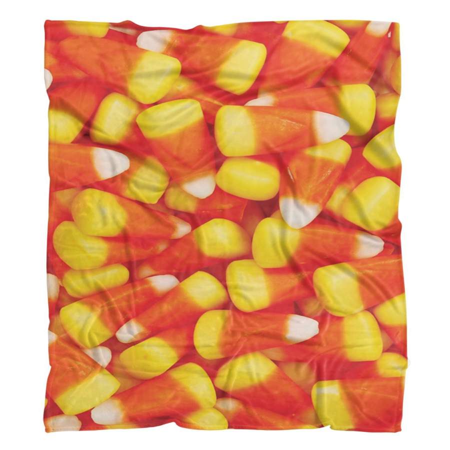 Candy Corn Fluffy Micro Fleece Throw Blanket