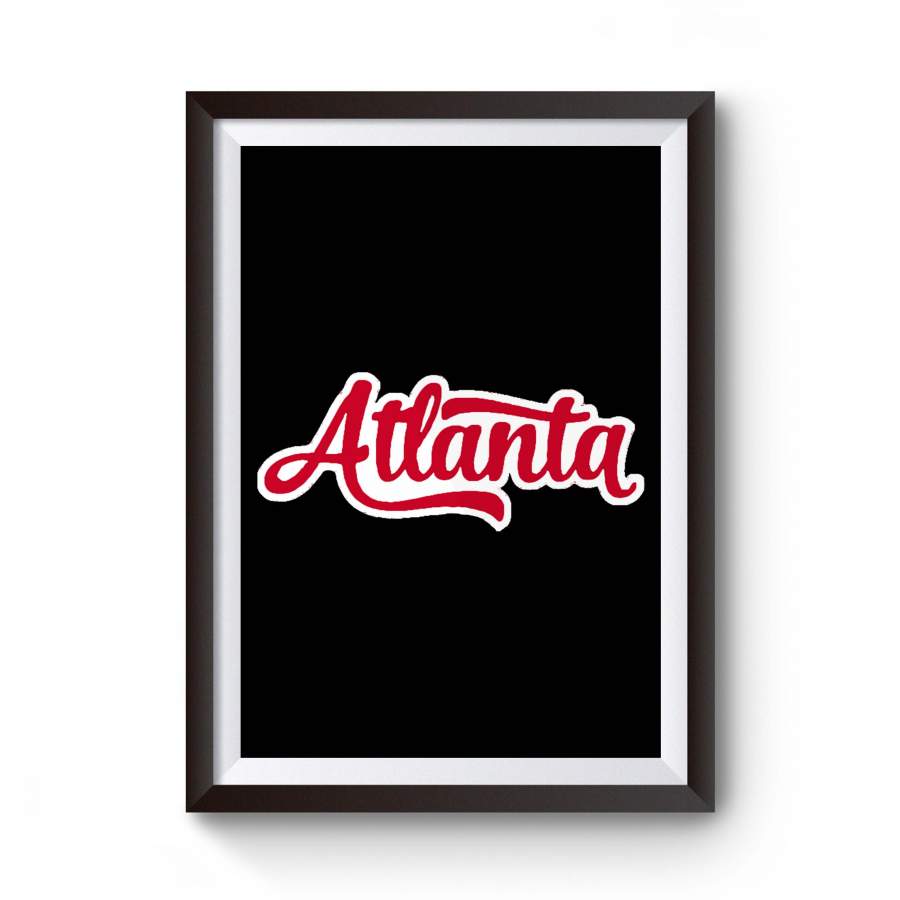 Atlanta Graphic Vintage Script Gifts Braves Poster