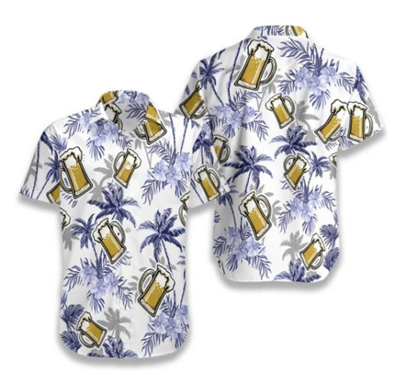 Beer Coconut Tree Multicolor Best Design Hawaiian Shirt DHC18064079