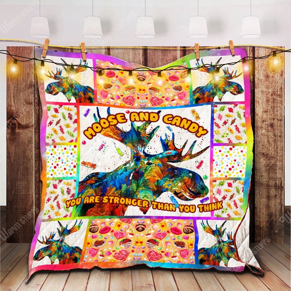 Moose & Candy Custom PU 3D Quilt Blanket 2764