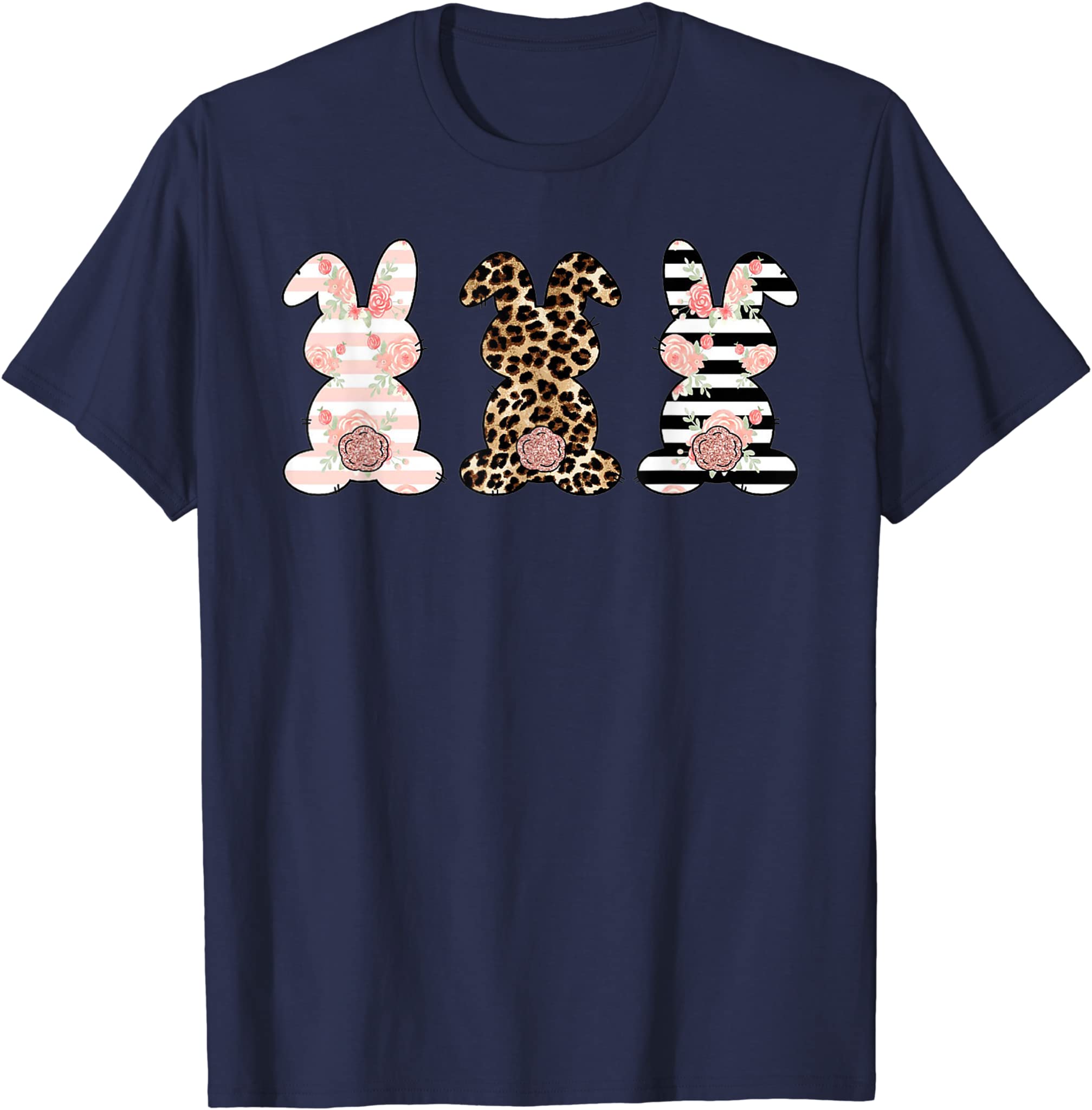 Leopard Easter Bunny Rabbit Trio Cute Easter T-Shirt