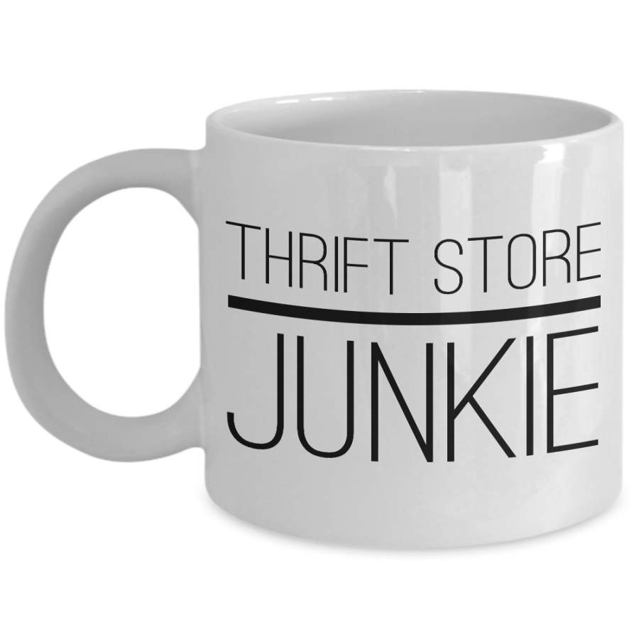 Thrift Store Junkie Coffee Mug – Boho Gifts – Vintage Style Coffee Mugs – Boho Chic Decor