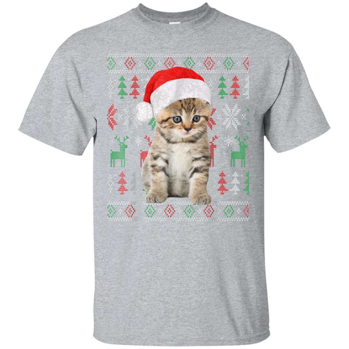 Cat Christmas Shirt Ugly Christmas Sweater Style Gift Tee