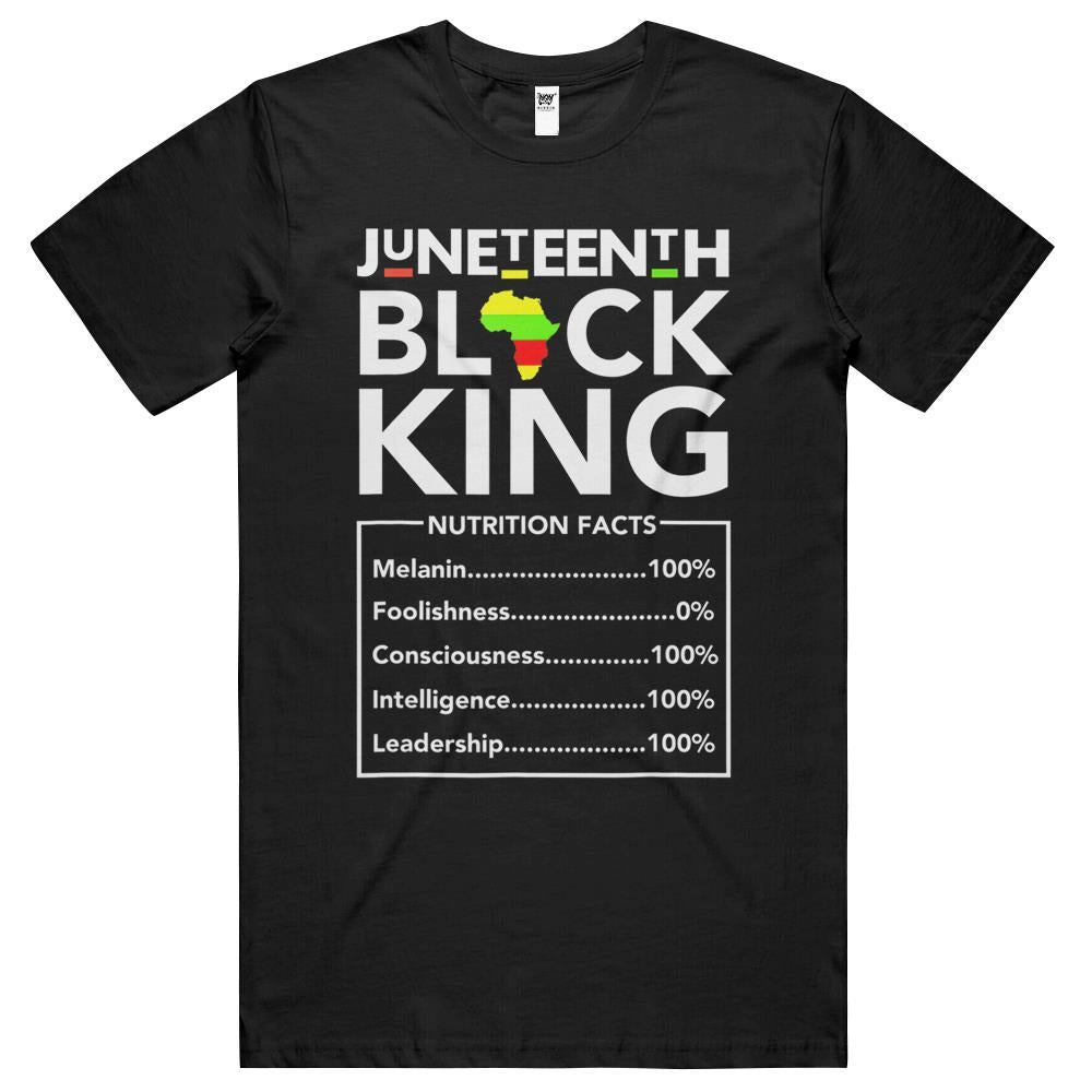 Nutritional Facts Shirt, Nutritional Facts T Shirt, Black King Nutrition Facts Shirt, Juneteenth Black King Nutritional Facts Men Boys Dad Son T Shirts