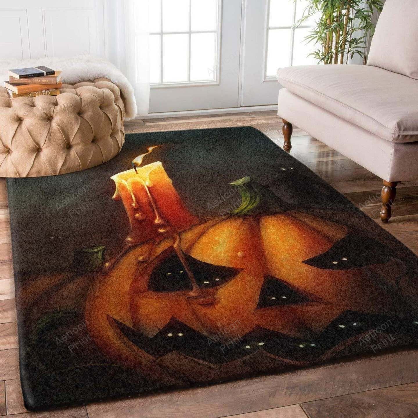 Happy Halloween Witch Pumpkin Skeleton Vampire Zoombie Bats Area Rug Carpet Vintage Home Decor Gift Idea Carpet