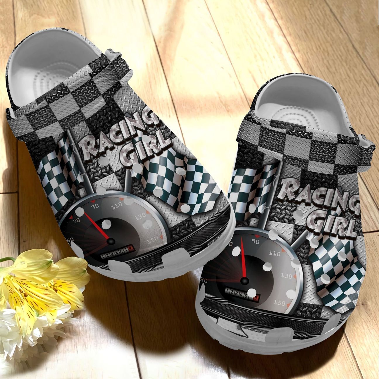 Racing Personalize Clog, Custom Name, Text, Fashion Style For Women, Men, Kid, Print 3D Racing Girl