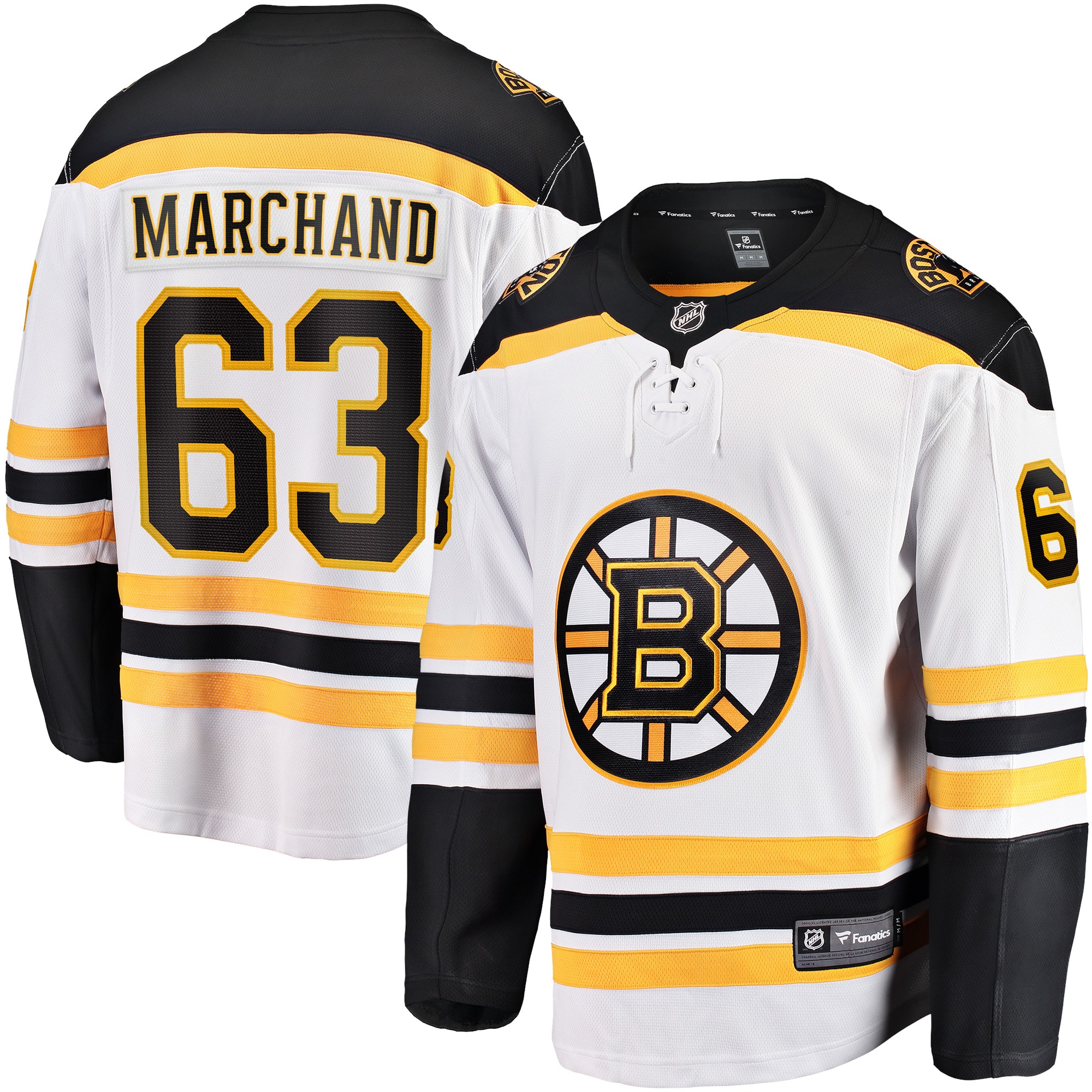 Brad Marchand Boston Bruins Branded Away Premier Breakaway Player Jersey – White