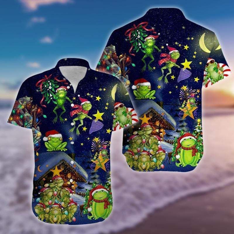 Discover Cool Hawaii Aloha Shirts Christmas Frog Dancing Ha34446