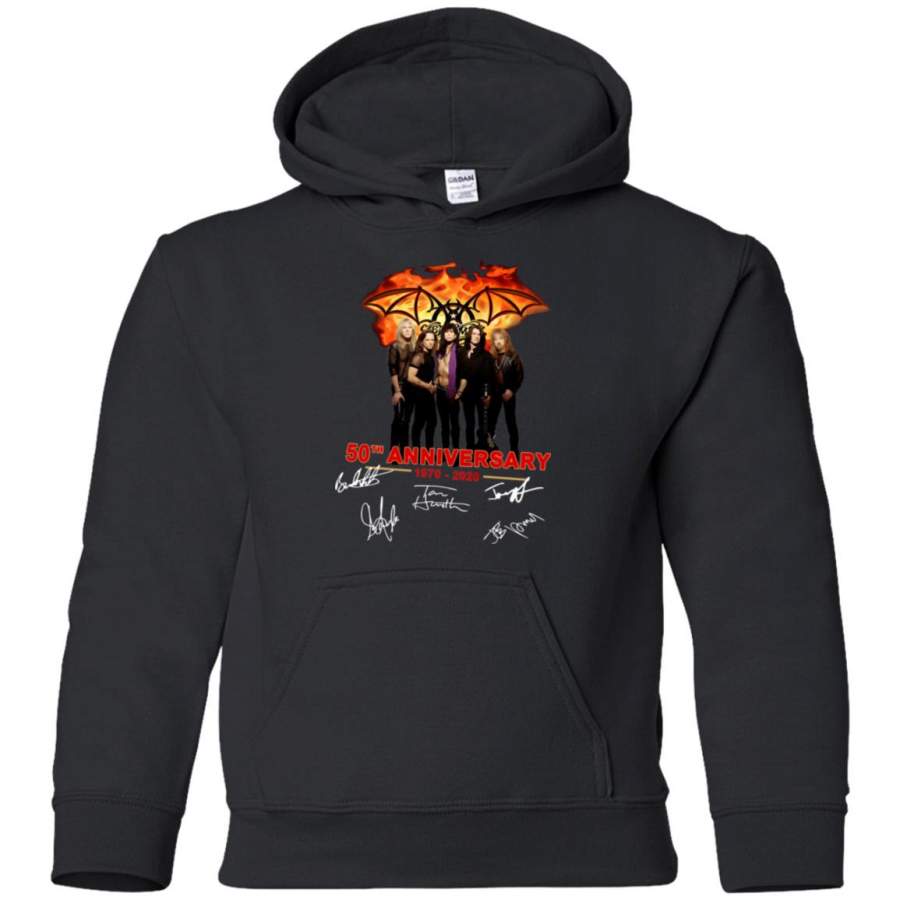 Aerosmith 50th Anniversary 1970 2020 Signature Youth Kids Pullover Hoodie