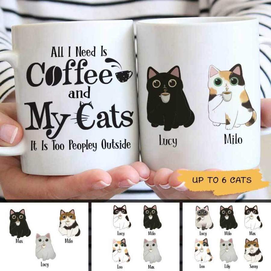 All I Need Is Coffee And My Cats Personalized Mug