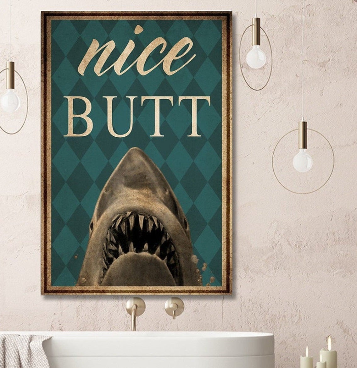 Shark Nice Butt Canvas And Poster, Canvas Prints, My Poster Wall, Canvas Wall Art, Wall Decor Visual Art