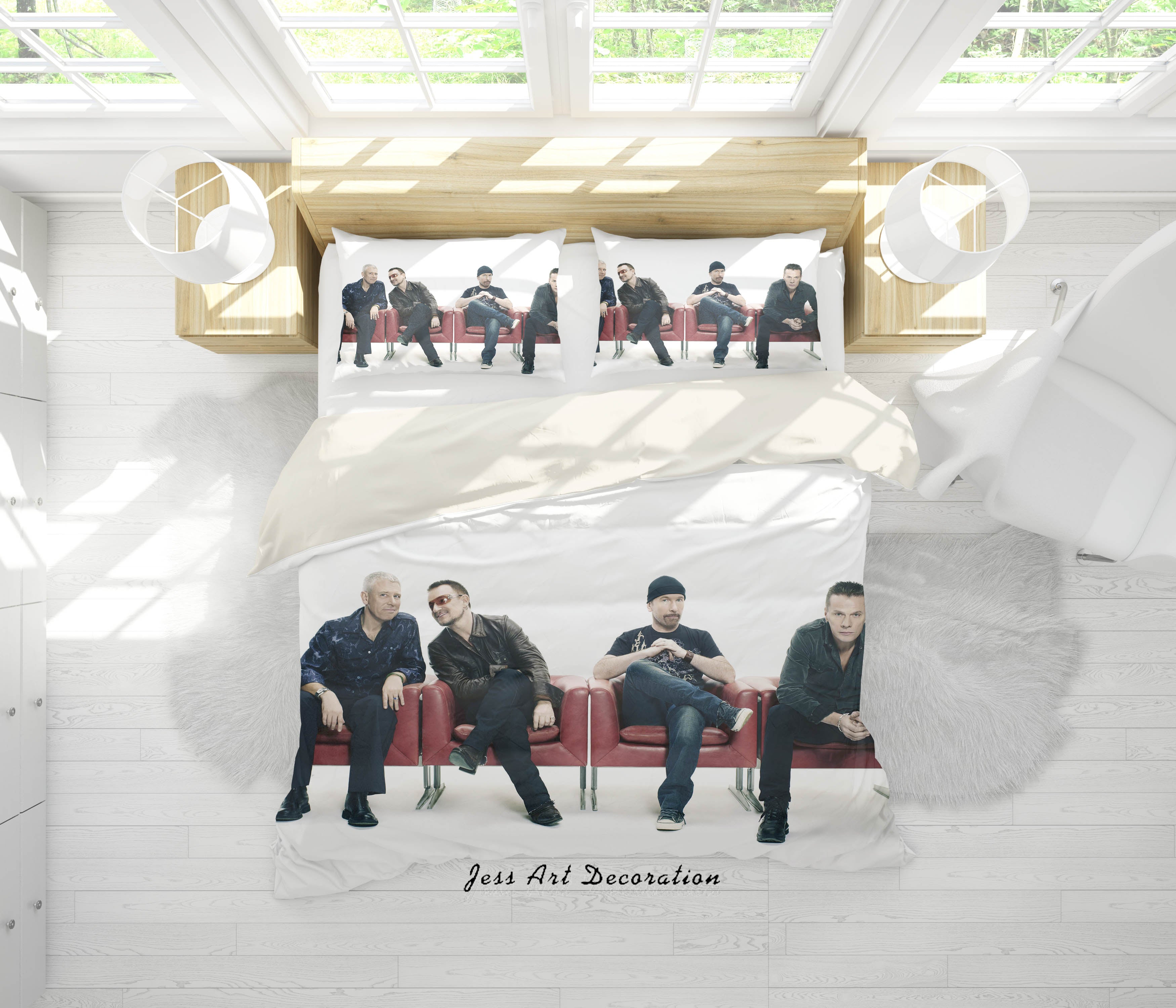 3D Music Band U2 Quilt Cover Set Bedding Set Pillowcases 01