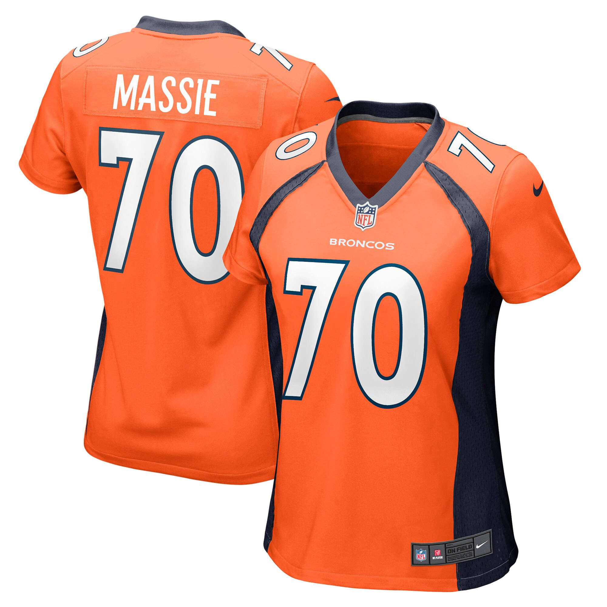 Bobby Massie Denver Broncos Womens Game Jersey – Orange NFL