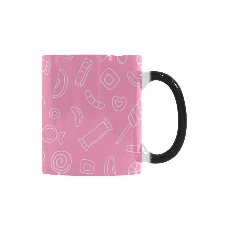 Sweet candy pink background Morphing Mug Heat Changing Mug