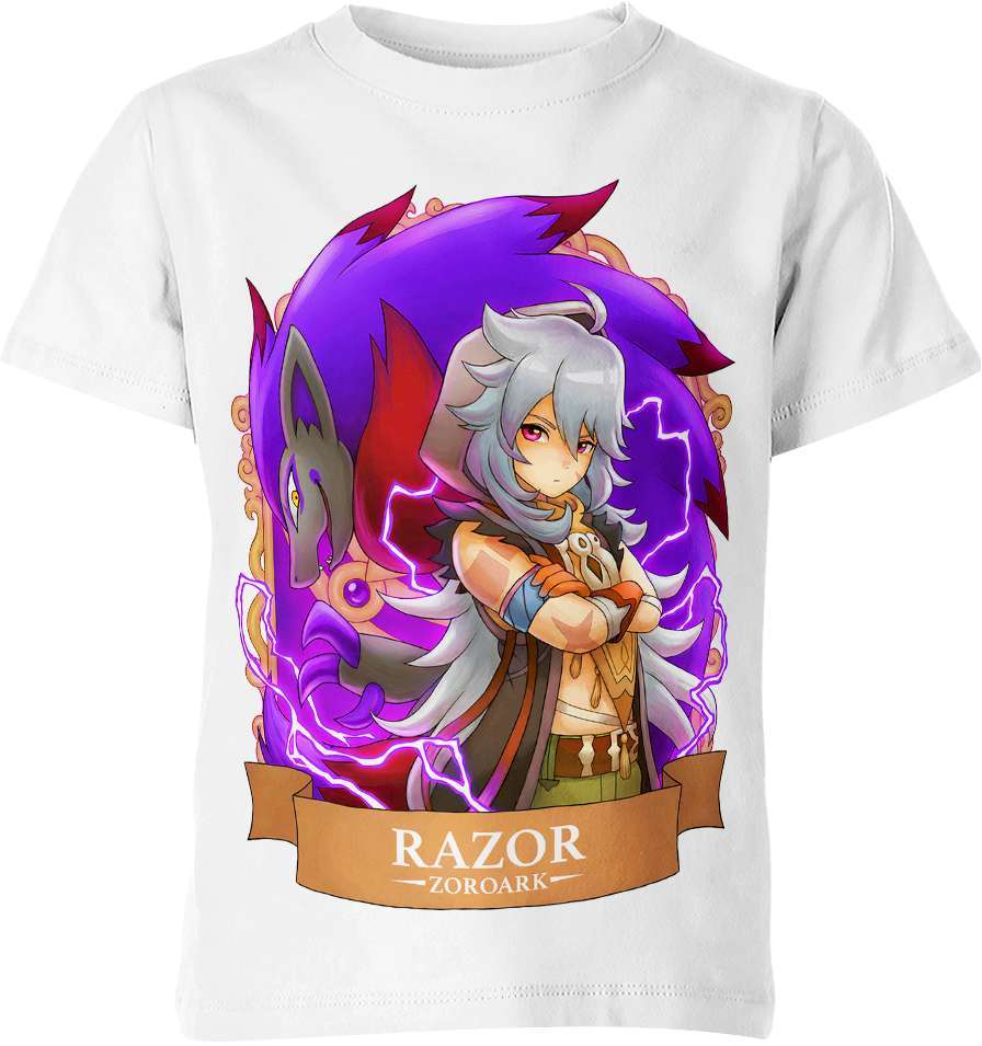 Razor From Genshin Impact And Pokemon Shirt