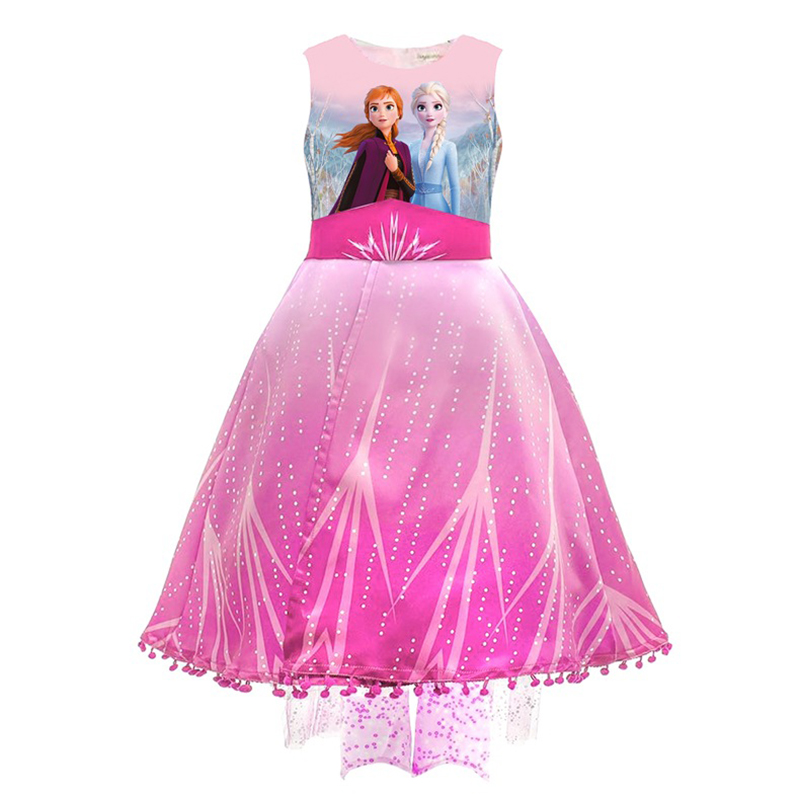 Baby Girls Dress Frozen Anna Elsa Princess Dresses Cartoon Cosplay Snow Queen Fashion Tulle Party Costume Children Clothings alx