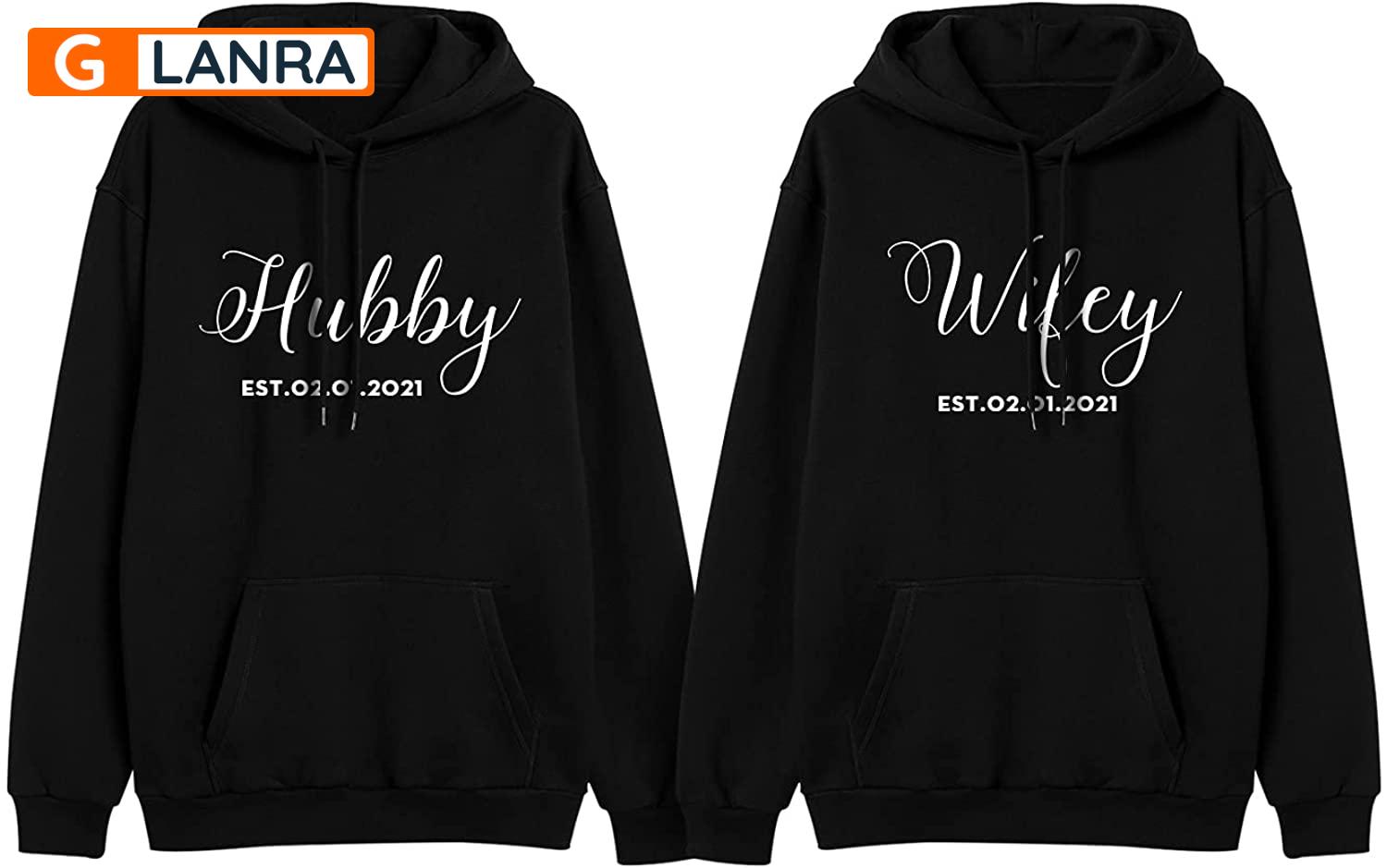 Personalized Wifey Hubby Hoodie, Custom Couple Hoodie, Matching Couple Hoodie, Husband Wife Hoodie, Unisex Sweater, Sweatshirt