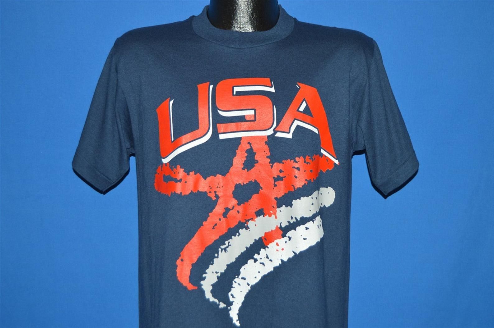 90S Usa Stars And Stripes Olympics T-Shirt