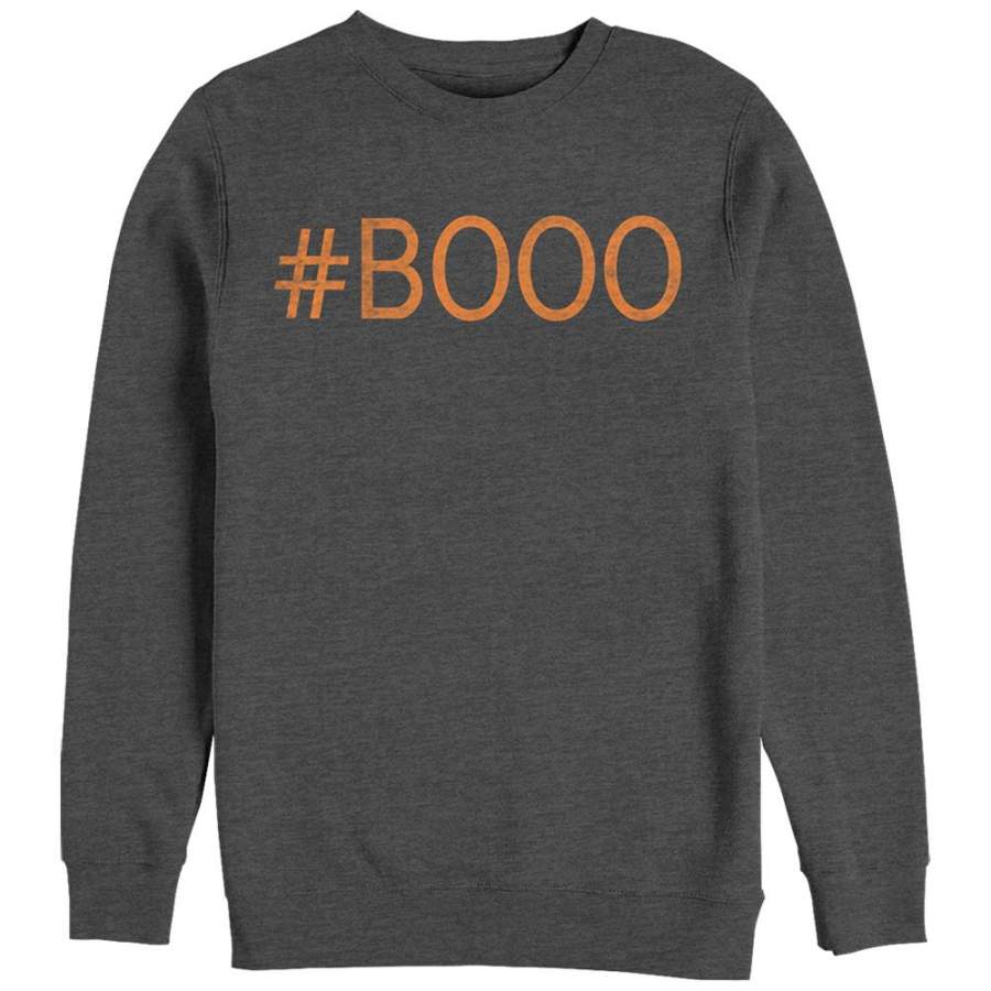 CHIN UP Women’s Halloween Hashtag Boo  Sweatshirt Charcoal Heather S