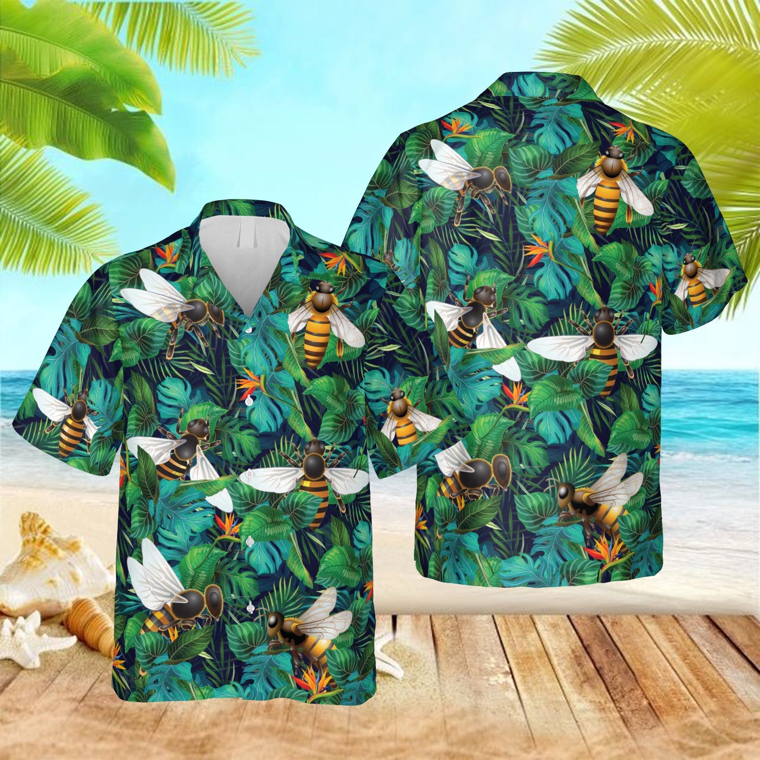 Funny Bee Green Hawaiian Gift For Lovers Ha83434