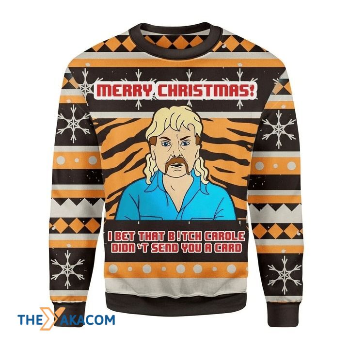 Awesome Man Merry Christmas I Bet That B!Tch Carrole Didn’T Send You A Card Gift For Christmas Ugly Christmas Sweater