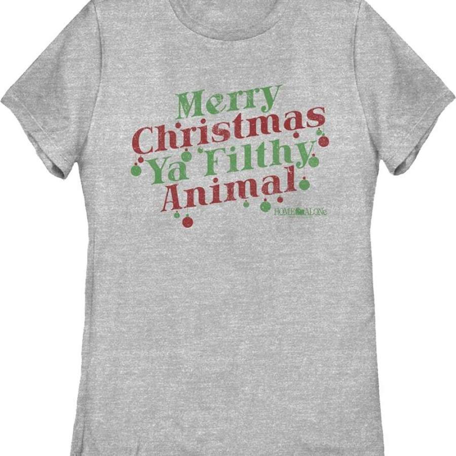 Womens Merry Christmas Ya Filthy Animal Home Alone Shirt