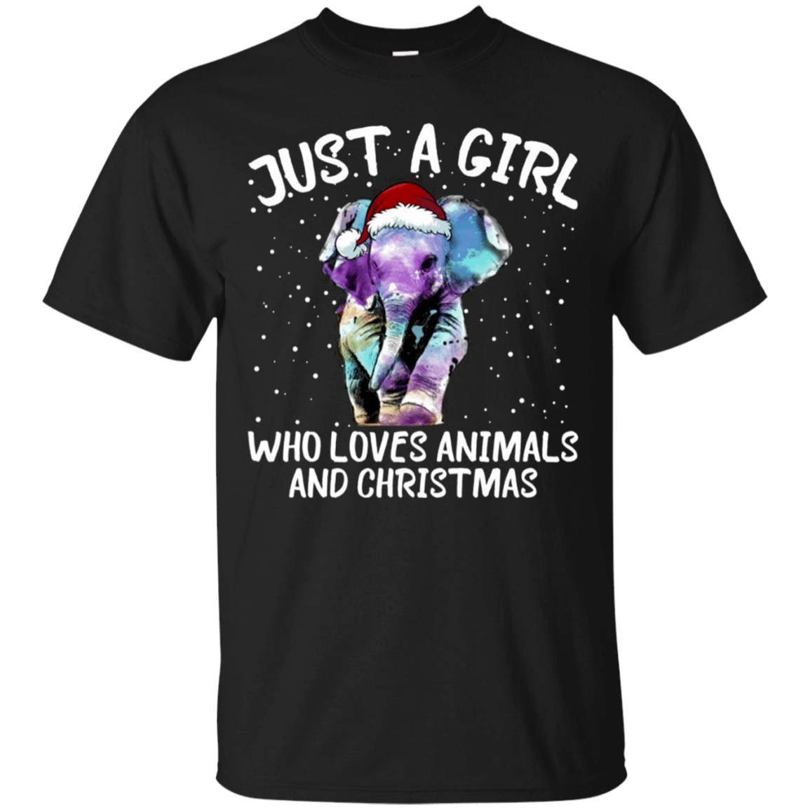 Check out this awesome Just A Girl Who Loves Animals And Christmas Elephant T – Shirt For Men