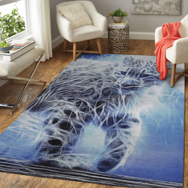 snow leopard cat fractal – Animals Area Rug Carpet