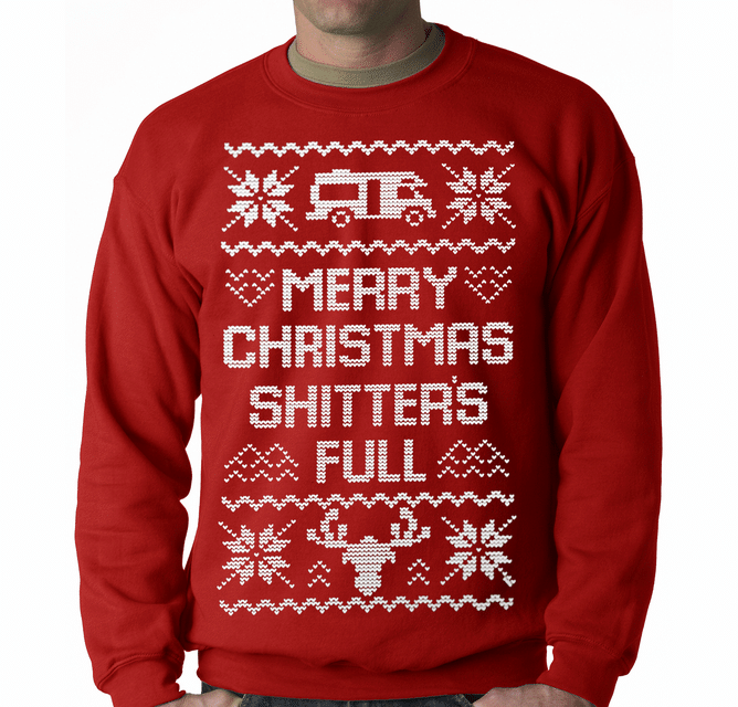 Ugly Christmas Sweater 2021, National Lampoon Vacation Shitter’S Full Merry Sweatshirt For Women Men Couple Family Funny Cute Plus Size