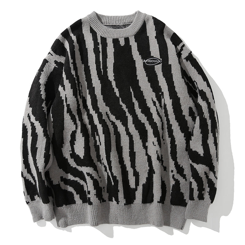 Casual Sweater Zebra Patterned