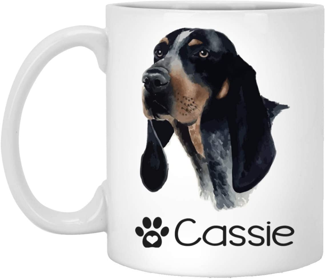 Personalized Coonhound Dog Mug – Pet Owner Gifts For Women – Gifts For Dog Lover – Coonhound Mom Dad Mugs – Dog Cups 11Oz