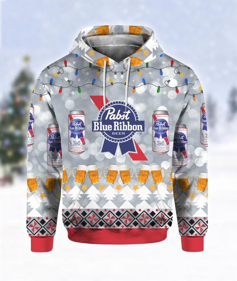 Pabst Blue Ribbon Beer 3D Print Ugly Hoodie 3D Jacket 3D Pullover Zip Hoodie Dqh1130