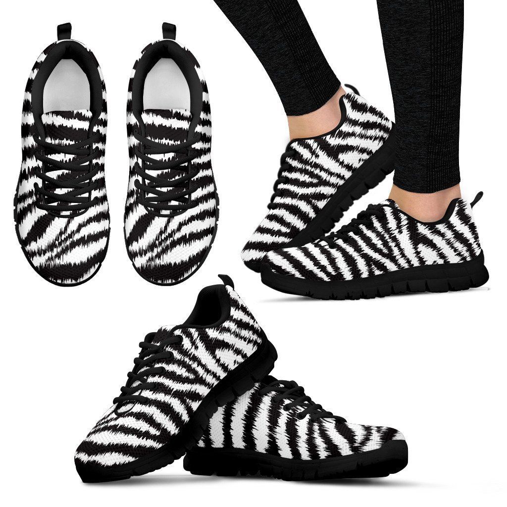 White Tiger Pattern Sneakers Shoes