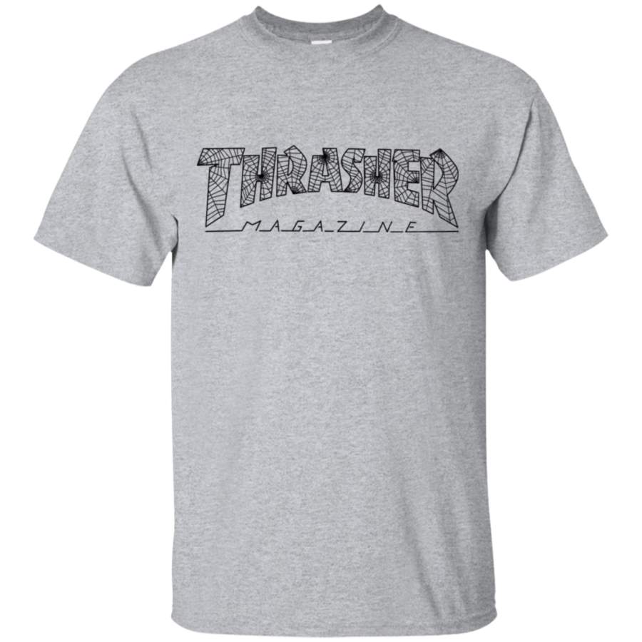 Thrasher Magazine Web Cobweb black Spider web T-Shirt