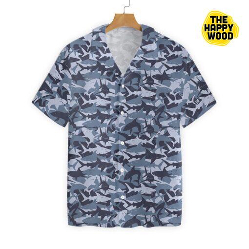 Shark Camouflage Hawaiian Hawaii Shirt