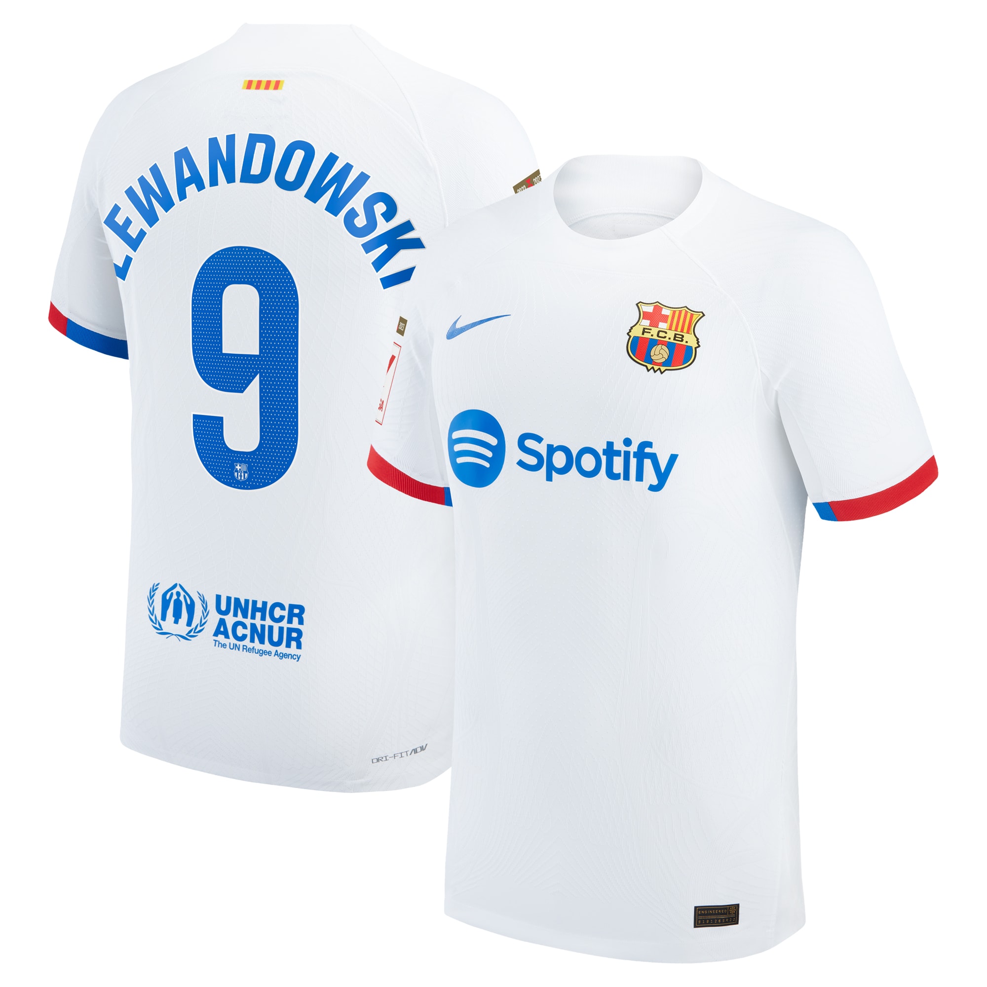 Robert Lewandowski Barcelona 2023/24 Away Authentic Jersey – White